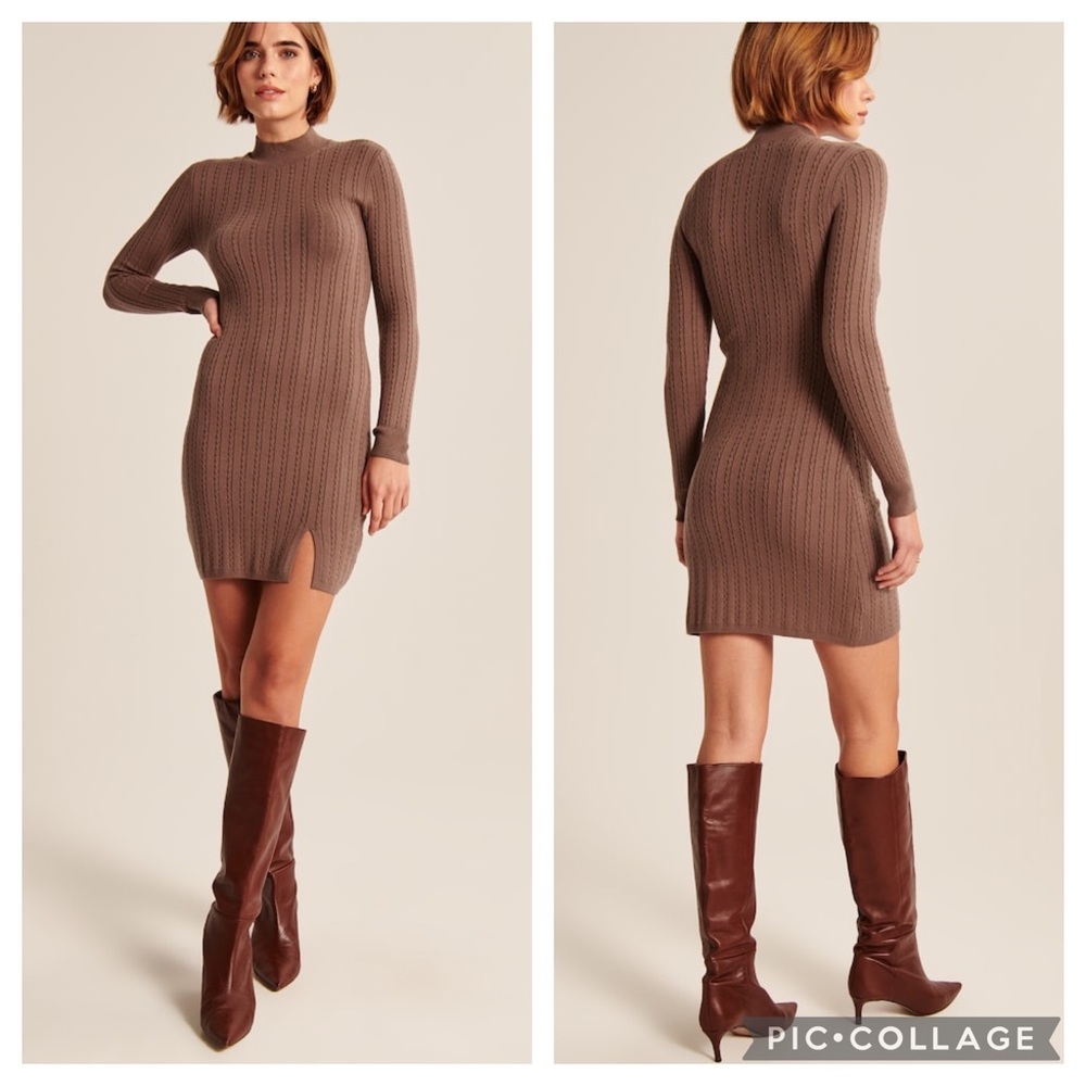 NWT Abercrombie & Fitch Espresso Sweater Dress XL Petite